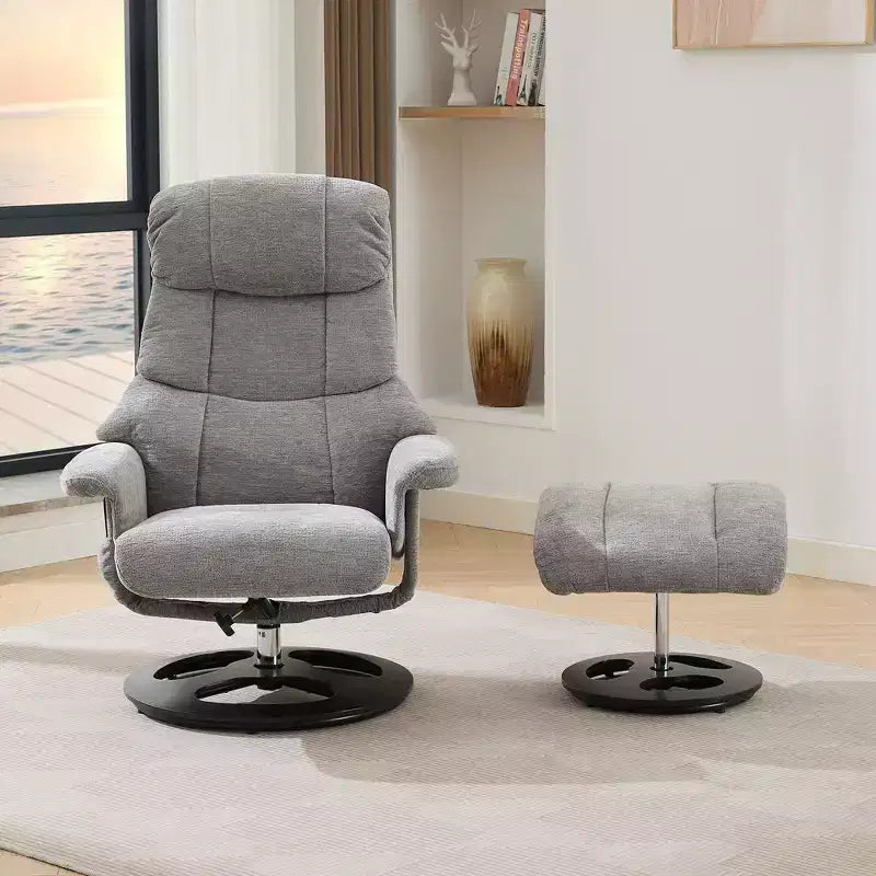 Fauteuil inclinable moderne en chenille, réglable et pivotant, avec repose-pieds