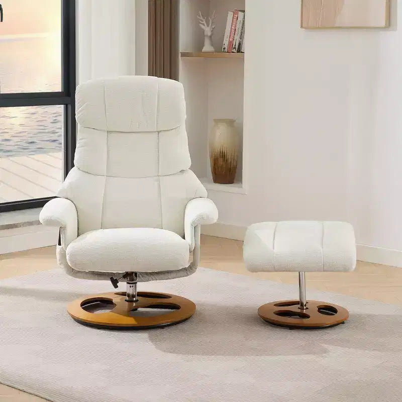 Fauteuil inclinable moderne en chenille, réglable et pivotant, avec repose-pieds