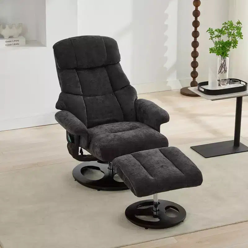 Fauteuil inclinable moderne en chenille, réglable et pivotant, avec repose-pieds