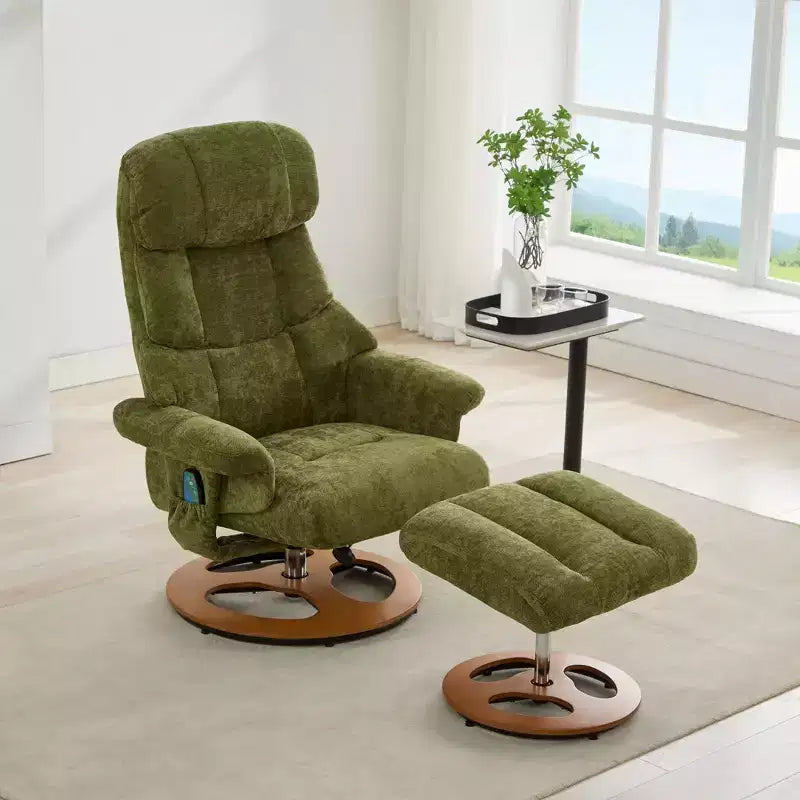 Fauteuil inclinable moderne en chenille, réglable et pivotant, avec repose-pieds