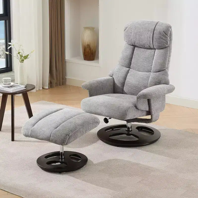 Fauteuil inclinable moderne en chenille, réglable et pivotant, avec repose-pieds