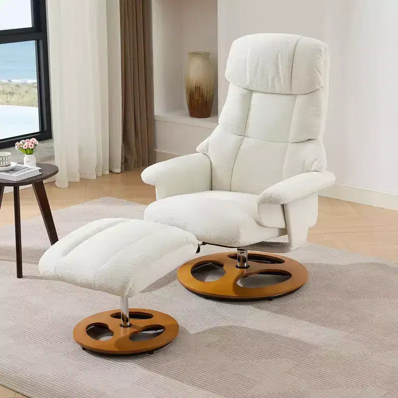 Fauteuil inclinable moderne en chenille, réglable et pivotant, avec repose-pieds