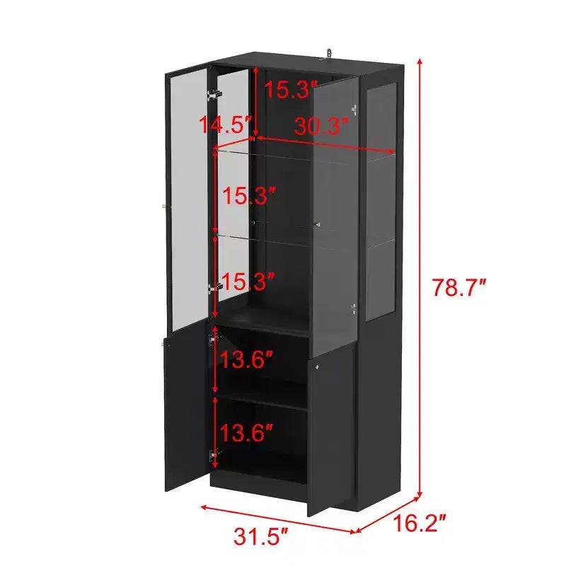 Range-bouteilles de cuisine/salle à manger moderne avec portes vitrées et éclairage LED 7 couleurs.