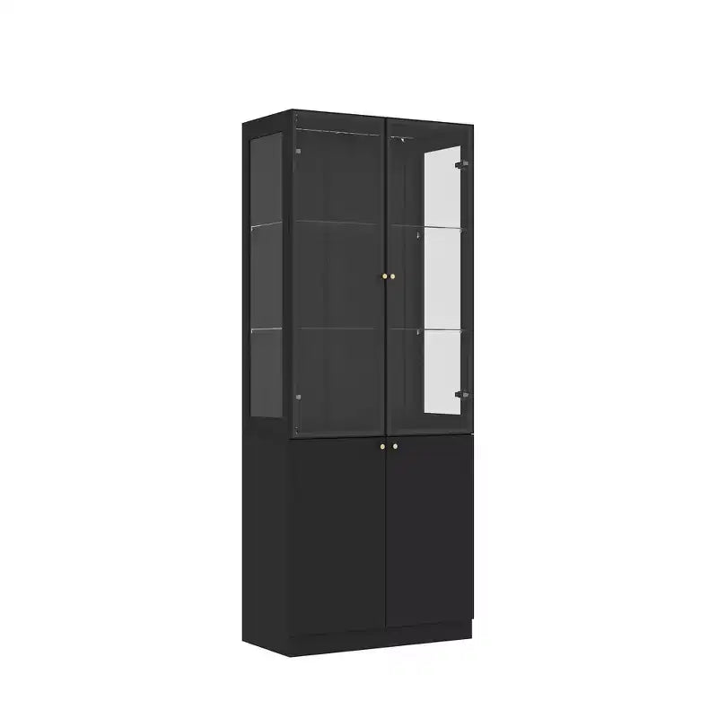 Range-bouteilles de cuisine/salle à manger moderne avec portes vitrées et éclairage LED 7 couleurs.