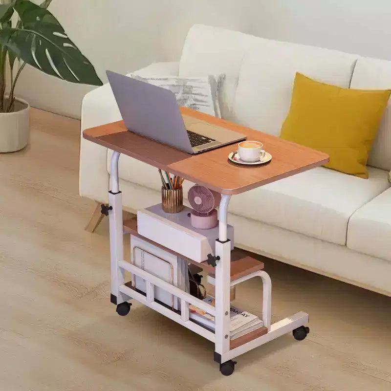 Bureau d'ordinateur mobile portable à roulettes, adapté aux petits espaces, petit bureau debout.