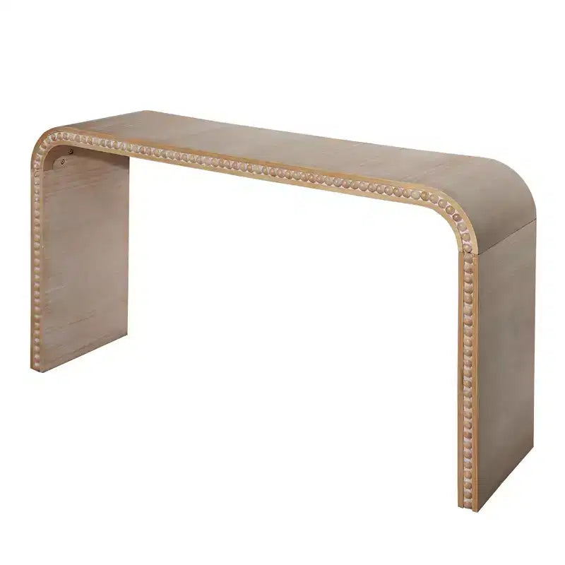 Table d'entrée, ornée de perles en bois, au design minimaliste