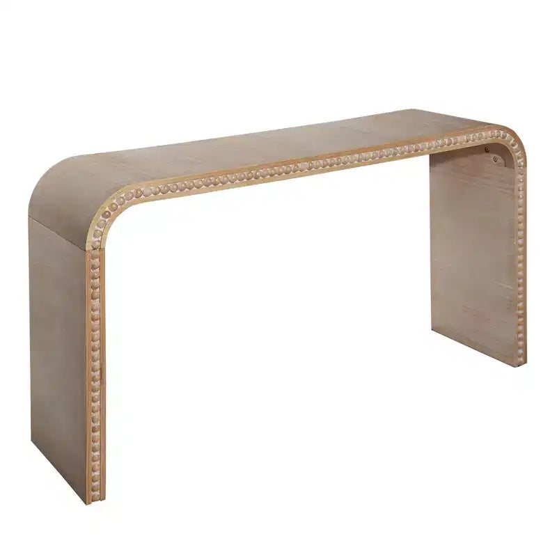 Table d'entrée, ornée de perles en bois, au design minimaliste