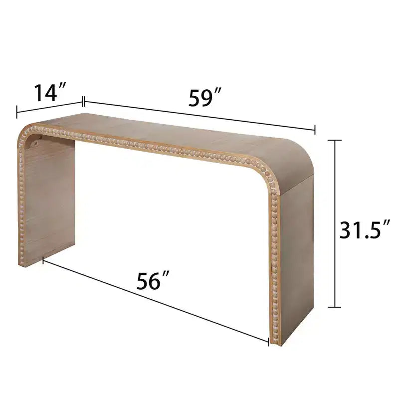 Table d'entrée, ornée de perles en bois, au design minimaliste