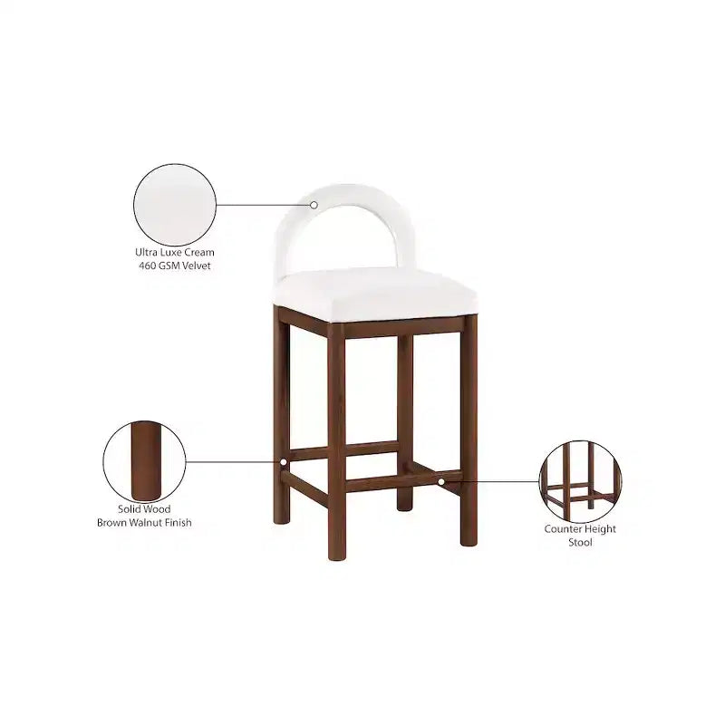 Tabourets de bar en velours