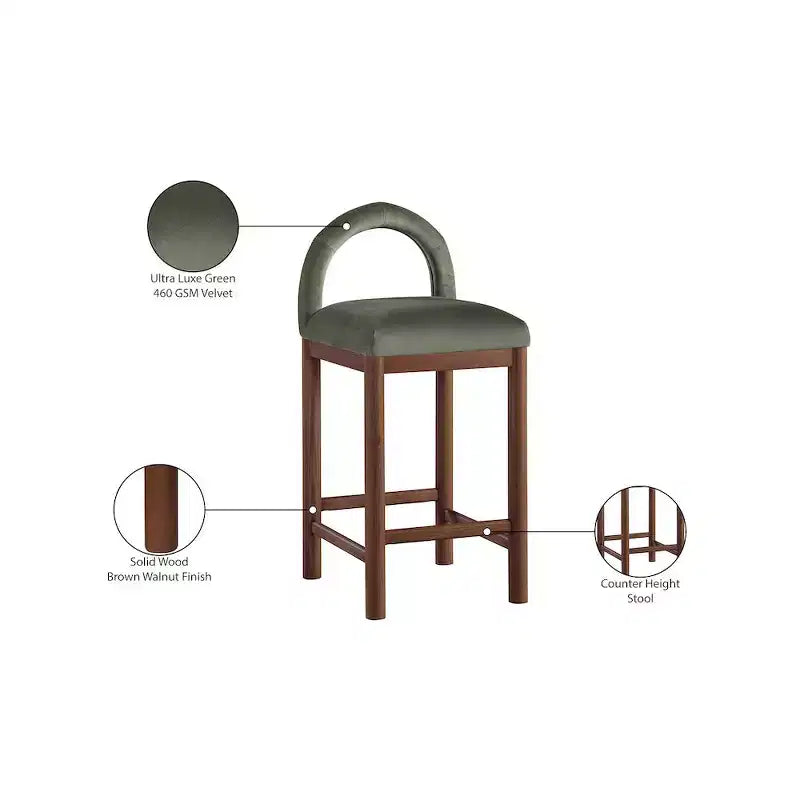 Tabourets de bar en velours
