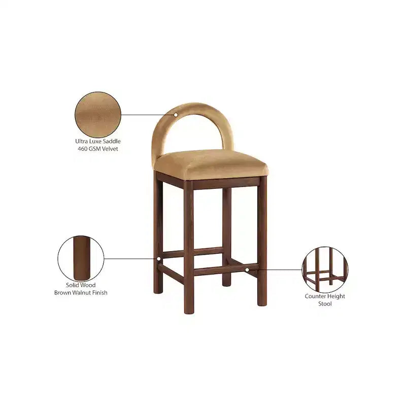 Tabourets de bar en velours