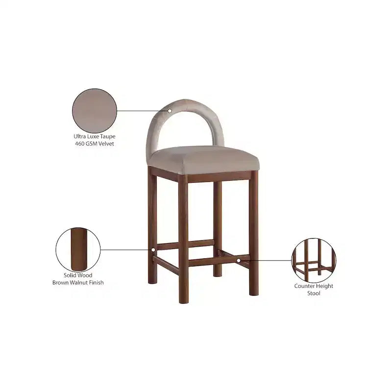 Tabourets de bar en velours