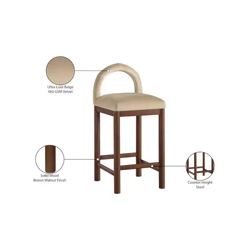 Tabourets de bar en velours