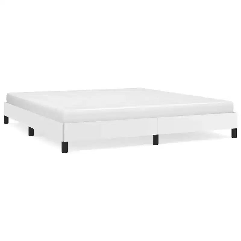 Cadre de lit Similicuir blanc Contreplaqué Bois d'ingénierie Grand lit