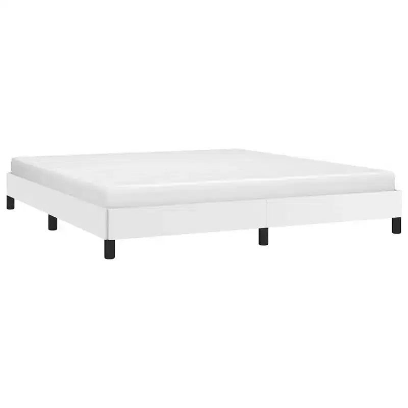 Cadre de lit Similicuir blanc Contreplaqué Bois d'ingénierie Grand lit