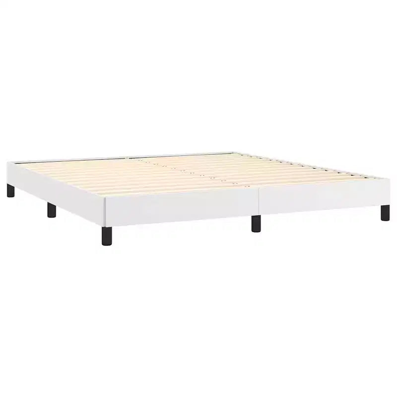 Cadre de lit Similicuir blanc Contreplaqué Bois d'ingénierie Grand lit