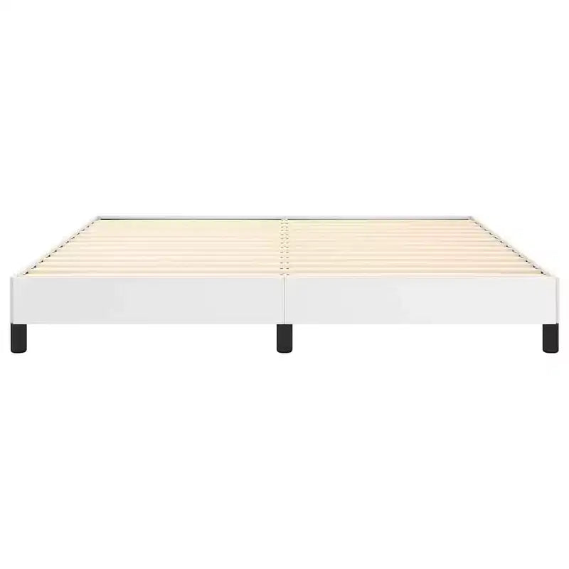 Cadre de lit Similicuir blanc Contreplaqué Bois d'ingénierie Grand lit