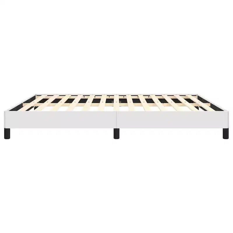 Cadre de lit Similicuir blanc Contreplaqué Bois d'ingénierie Grand lit