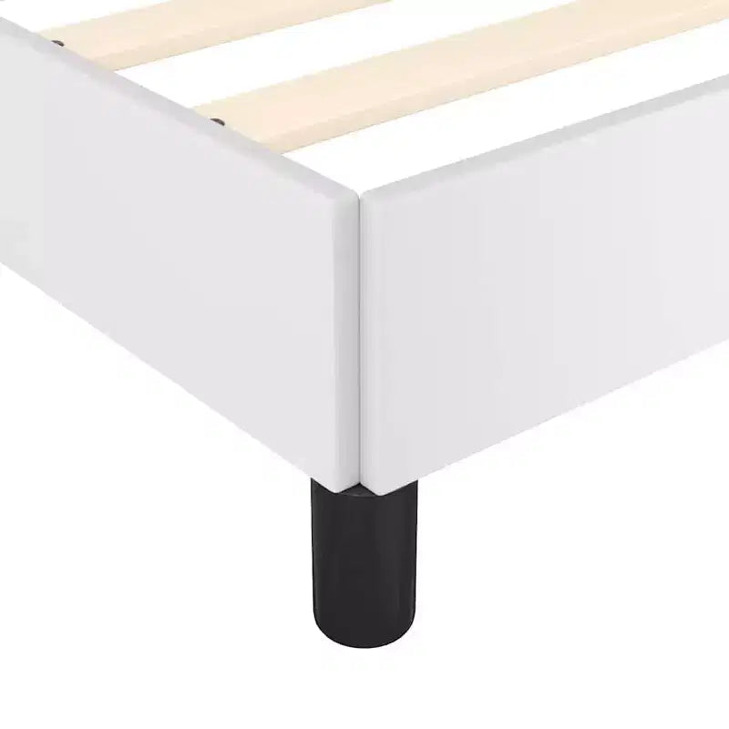 Cadre de lit Similicuir blanc Contreplaqué Bois d'ingénierie Grand lit
