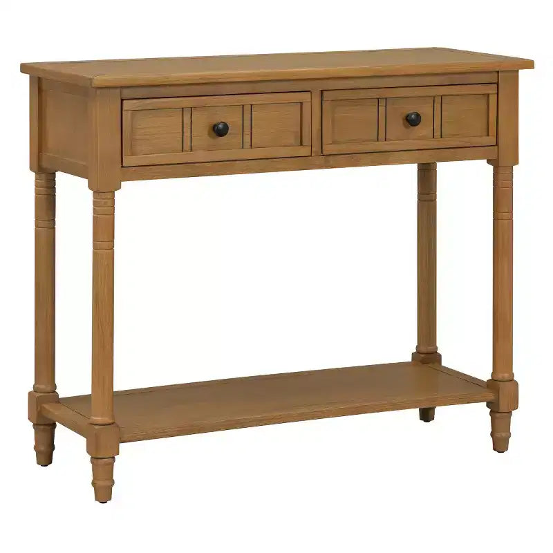 Console d'entrée en pin vintage, table de canapé compacte