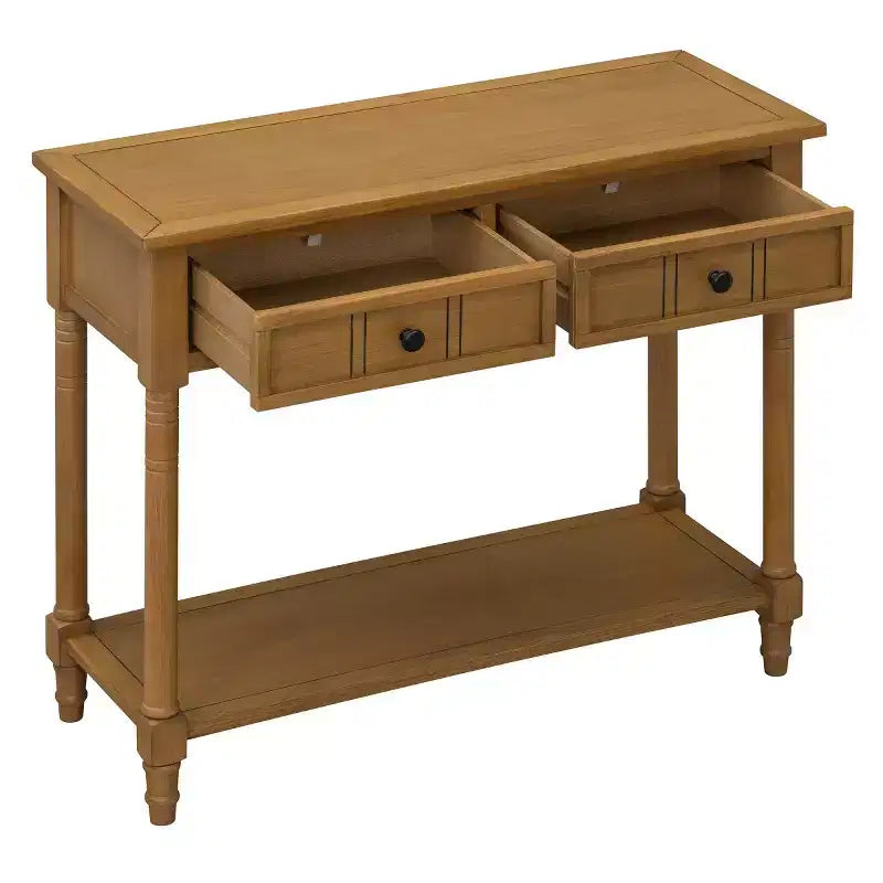 Console d'entrée en pin vintage, table de canapé compacte