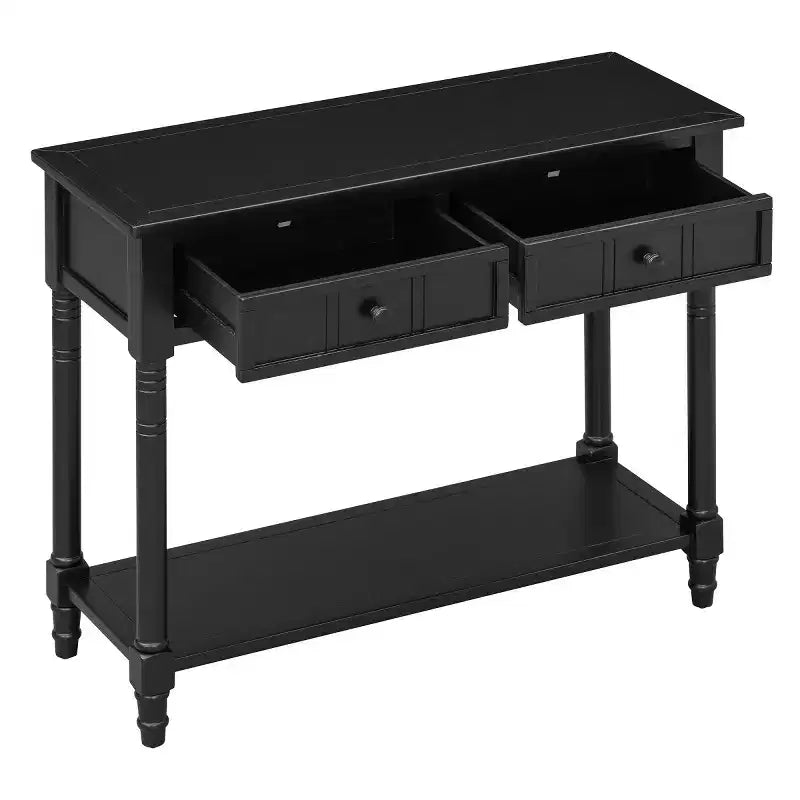 Console d'entrée en pin vintage, table de canapé compacte