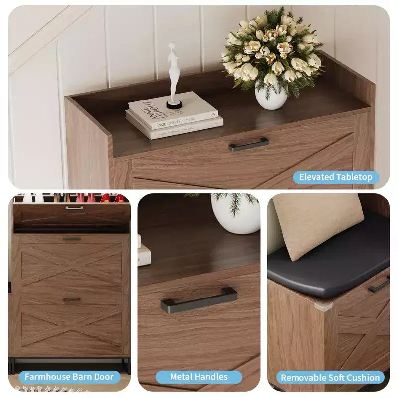 Meuble à chaussures dissimulé, étagère à chaussures en bois