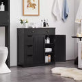 Meuble de rangement de salle de bain en bois avec étagères réglables