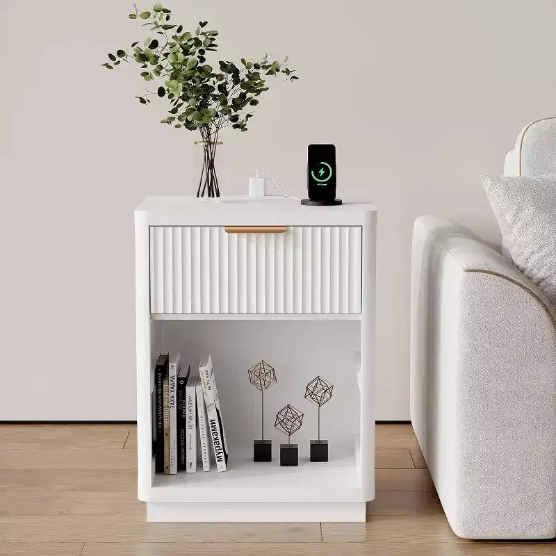 Table de chevet encastrée avec tiroirs, table de chevet de style médiéval moderne