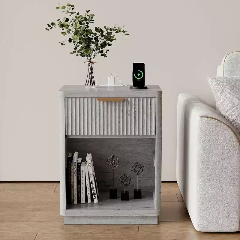 Table de chevet encastrée avec tiroirs, table de chevet de style médiéval moderne