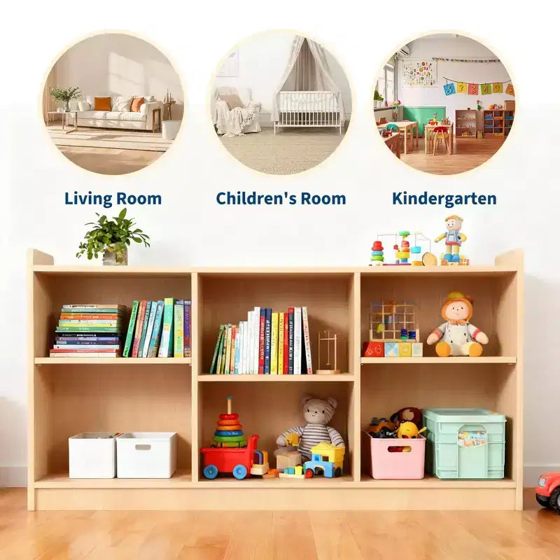 Étagère de rangement à six compartiments pour jouets et livres avec séparateurs réglables