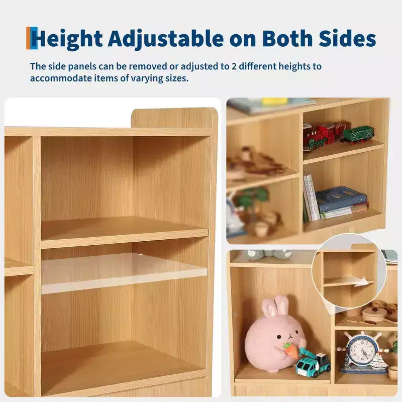 Étagère de rangement à six compartiments pour jouets et livres avec séparateurs réglables