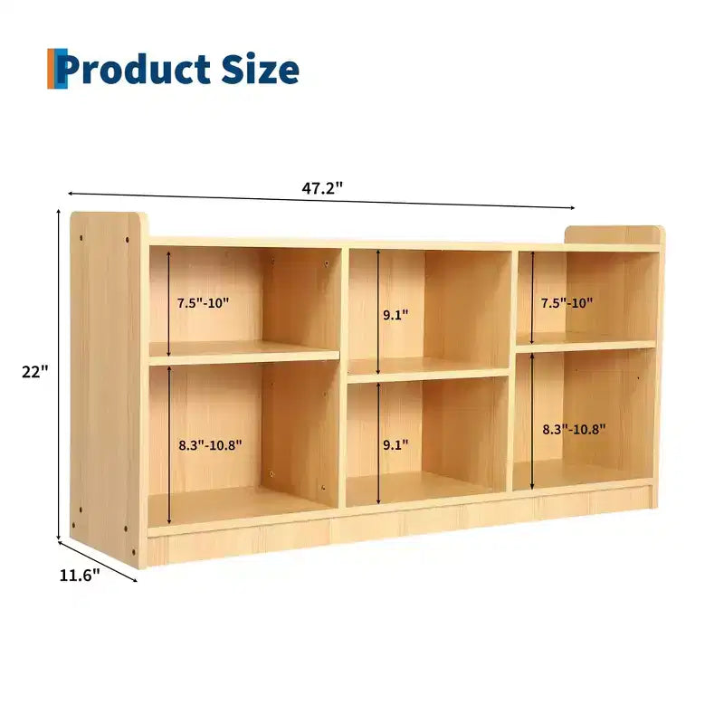 Étagère de rangement à six compartiments pour jouets et livres avec séparateurs réglables
