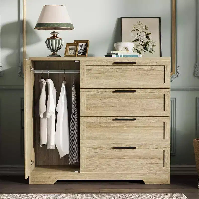 Armoire/unité de chambre en bois avec 4 tiroirs