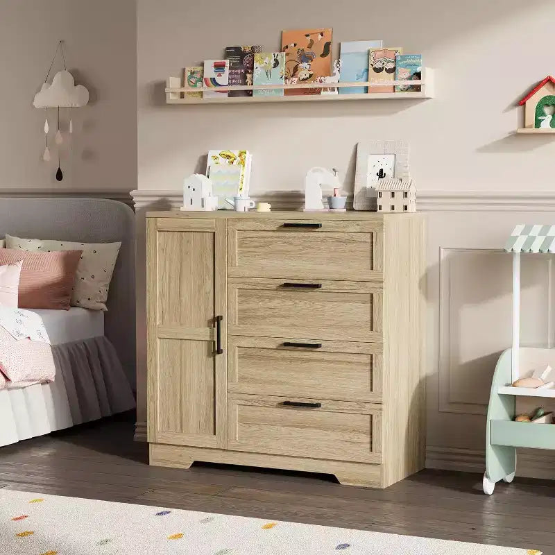 Armoire/unité de chambre en bois avec 4 tiroirs