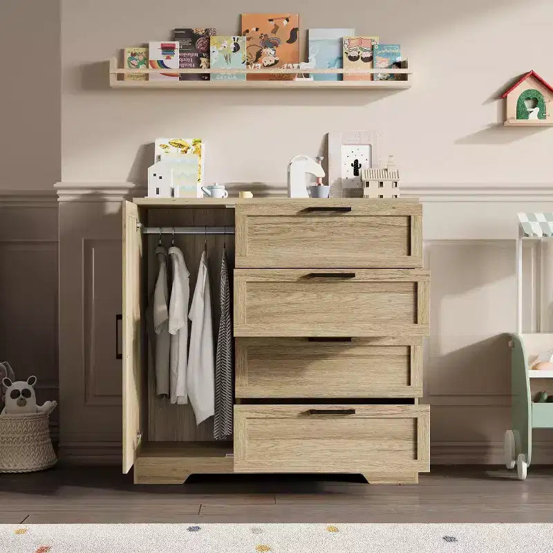 Armoire/unité de chambre en bois avec 4 tiroirs