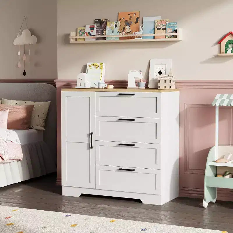 Armoire/unité de chambre en bois avec 4 tiroirs