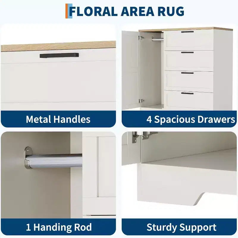 Armoire/unité de chambre en bois avec 4 tiroirs