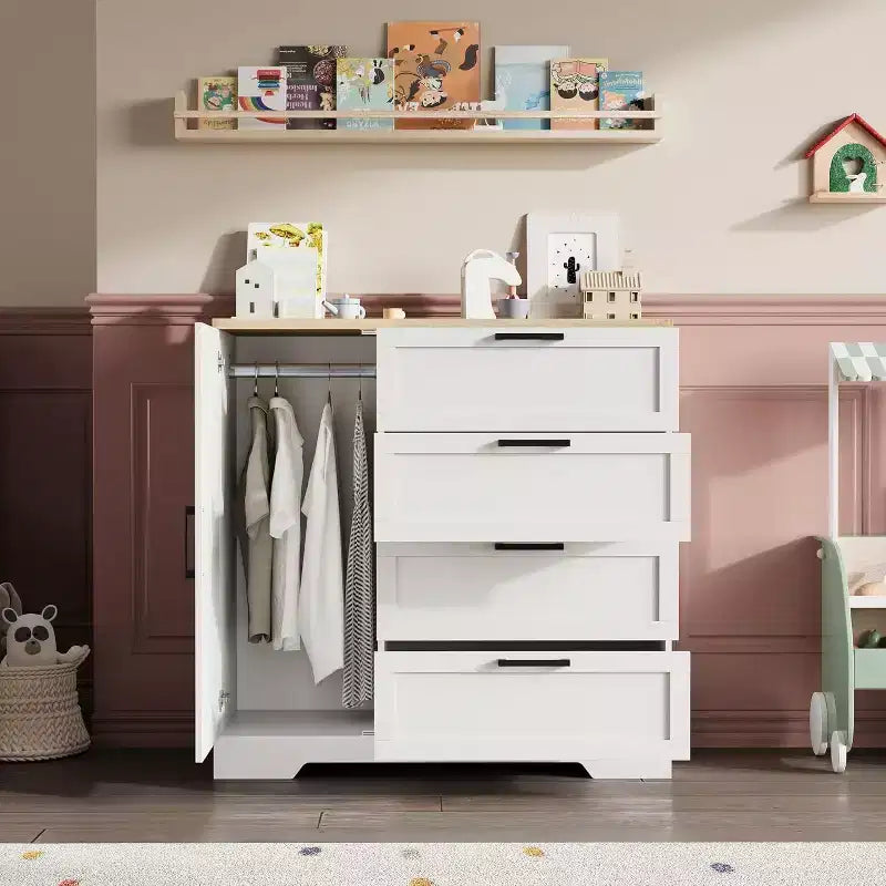 Armoire/unité de chambre en bois avec 4 tiroirs