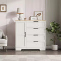 Acekool Wood Armoire Wardrobe Closet 43.3 Bedroom Cabinet with 4 Drawers Door & Hanging Rod Storage Organizer