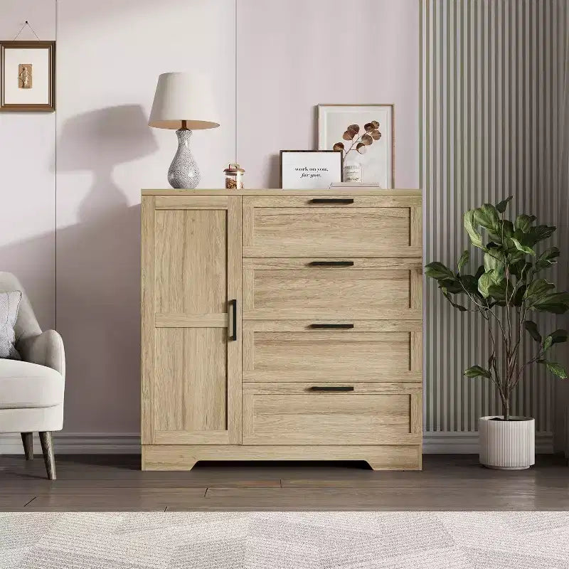 Armoire/unité de chambre en bois avec 4 tiroirs