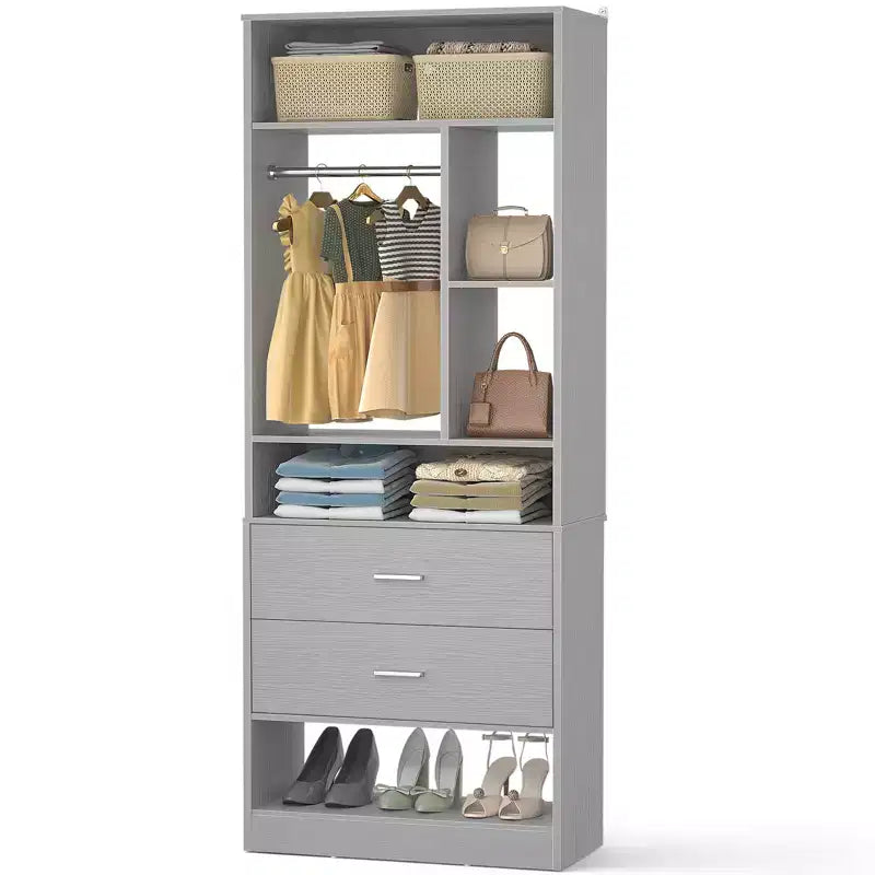 Système de rangement avec 2 tiroirs en bois