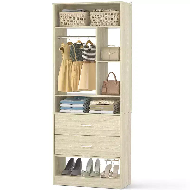 Système de rangement avec 2 tiroirs en bois
