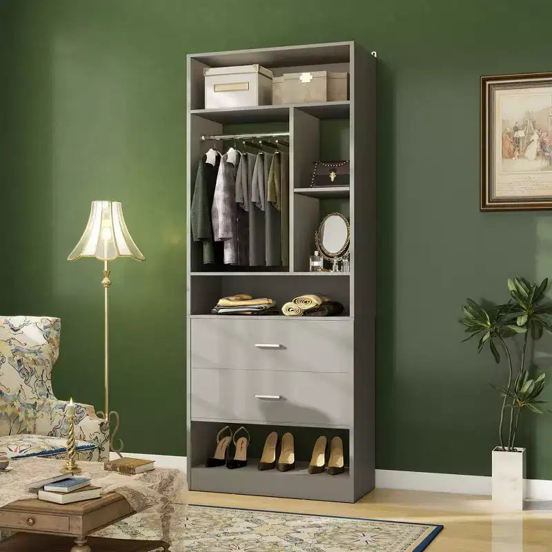 Système de rangement avec 2 tiroirs en bois