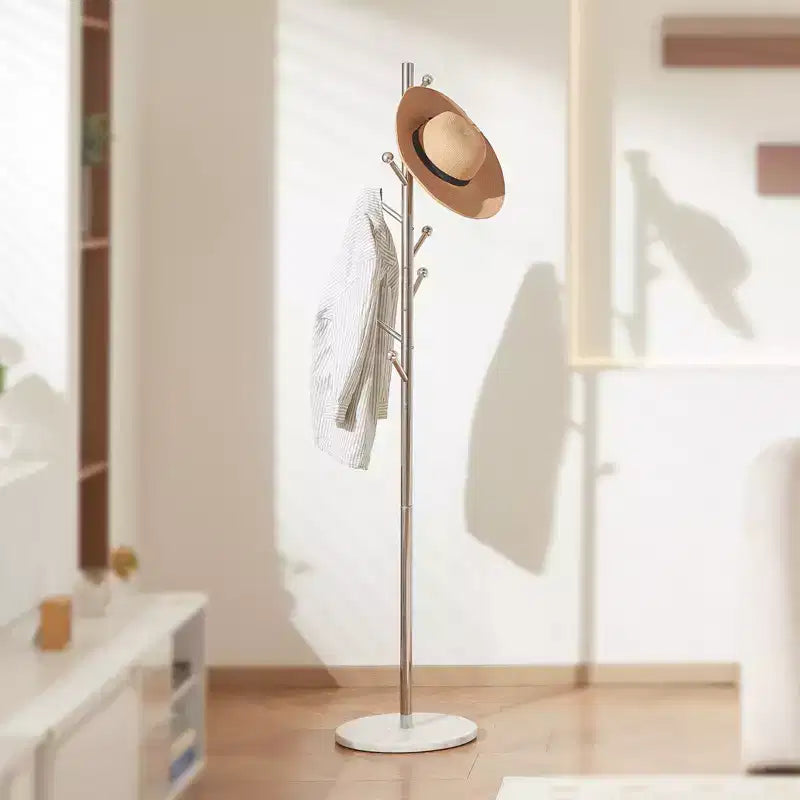 Porte-manteau sur pied avec base en marbre et 8 patères