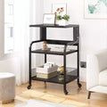 Sturdy 3-Tier Printer Stand with Wheels 150 lbs Capacity Printer Cart Adjustable Feet Industrial Metal Storage Shelf