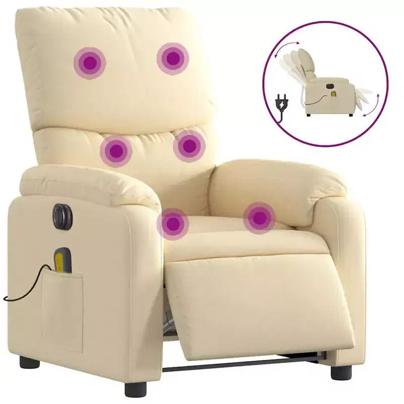 vidaXL Electric Massage Recliner Chair Polyester metal plywood