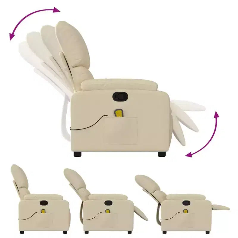Fauteuil de massage électrique inclinable Polyester métal contreplaqué