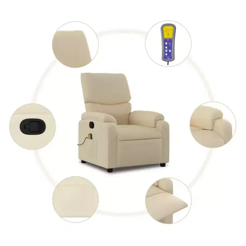 Fauteuil de massage électrique inclinable Polyester métal contreplaqué