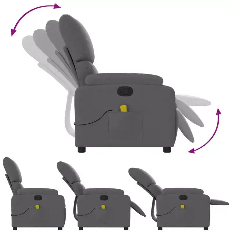 Fauteuil de massage électrique inclinable Polyester métal contreplaqué